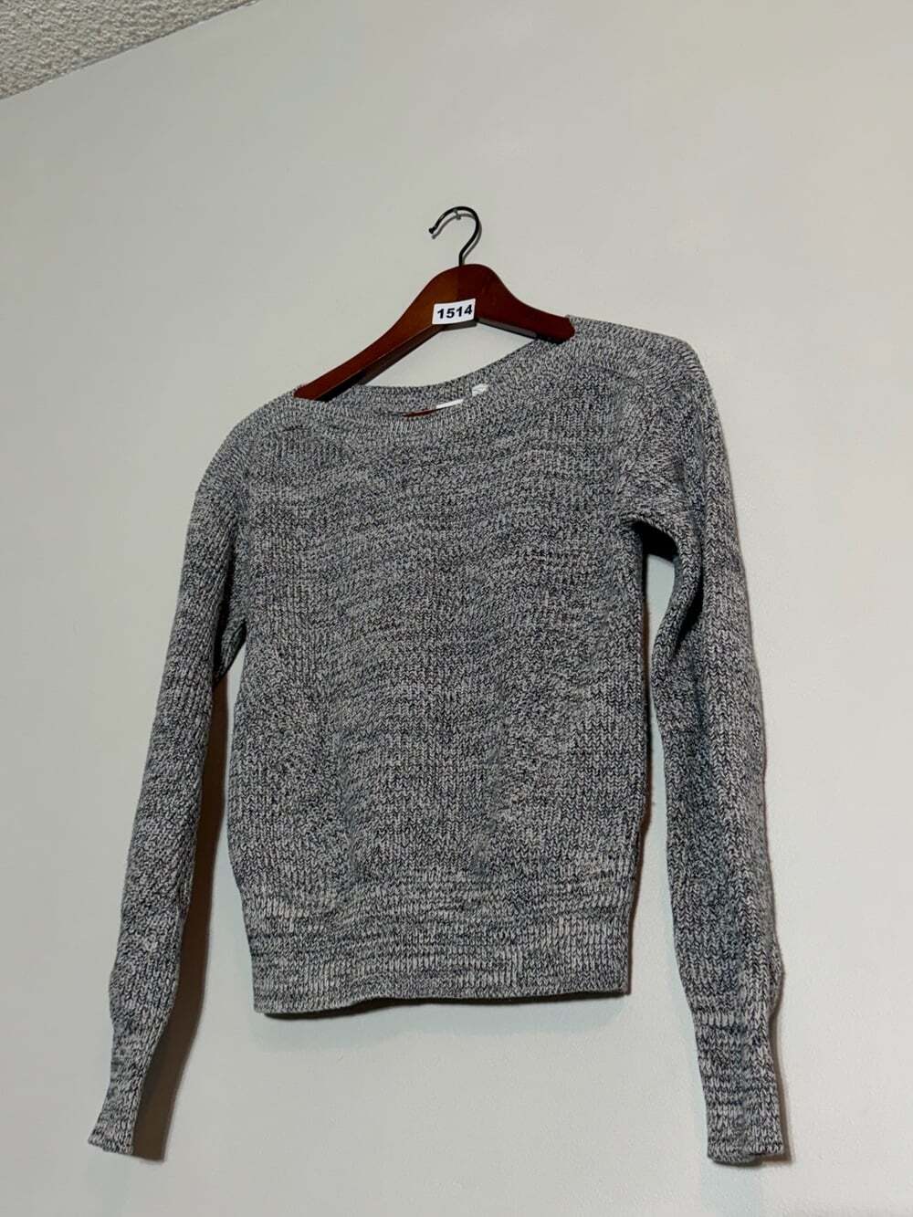 Gap For Good Marled Grey Knit Sweater XS Cozy Minimalist Everyday Boatneck